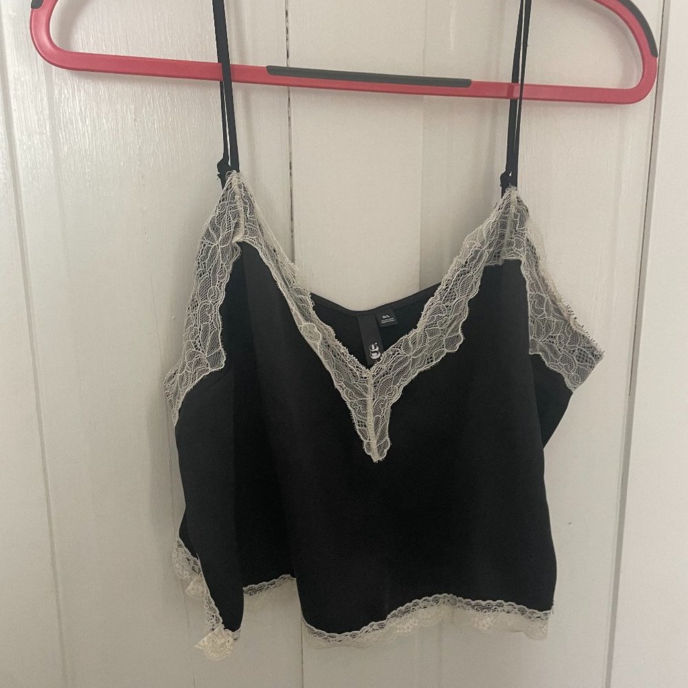 Silk Black Lace Top